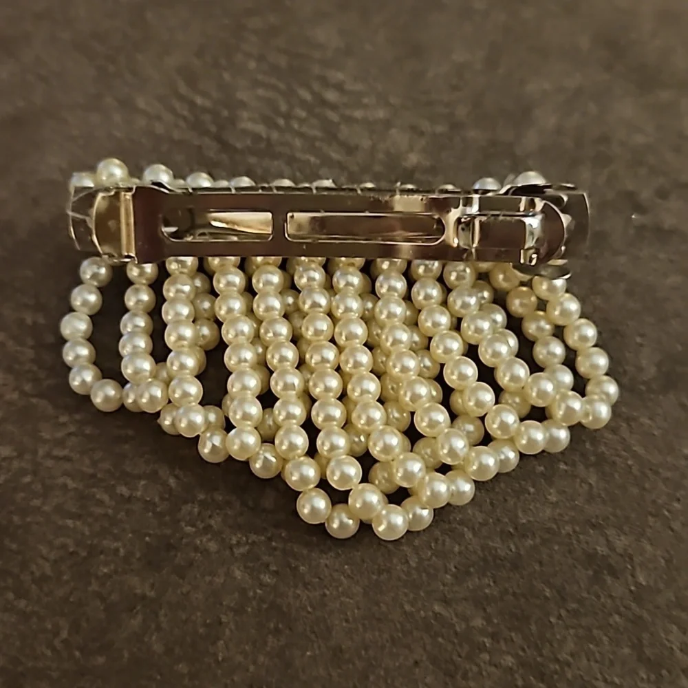 Vintage Pearl Fringe Flapper Barrette